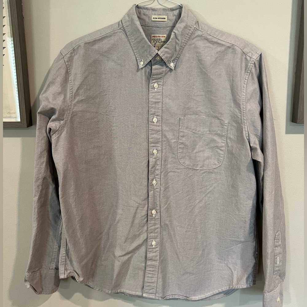J. Crew Slim Untucked Oxford 100% cotton Size Large